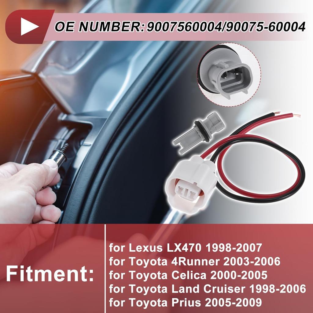 1 Set Turn Signal Light Socket Wiring for Lexus LX470 1998-2007 No.9007560004/90075-60004 Lamp Bulb Pigtail Connector Harness