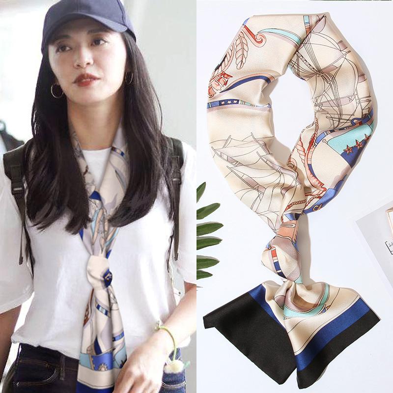 Long Small Silk Scarf Women's New Autumn and Winter High-end Temperament Scarf Mother with Shirt Neck Protection Scarf