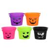 5pcs Halloween Candy Bucket Colorful Plastic Pumpkin Trick or Treat Pail with Handle Jack O Lantern Basket for Halloween Party Favors