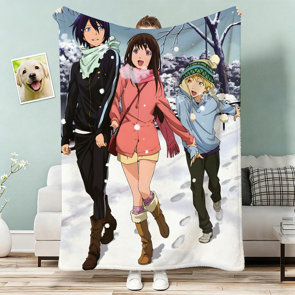 Comics Noragami Throw Lightweight 240g Flannel Blanket Soft Skin-friendly for Summer Cooling 75x90cm