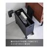 Yamazaki Jitsugyo 4557 Storage Box Wagon with Lid, L Black, Main Body: W15.5 X D35 X H31.7cm (Including Casters) Tower, Storage Wagon with Casters,