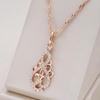 Vintage Zircon Hollow Flower Pendant Necklace for Women Gold Color Ethnic Wedding Necklace Bohemian Jewelry