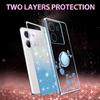 KADEM For Xiaomi Poco M7 Pro 5G Case Ring Kickstand TPU Flowers Phone Cover Gradient Glitter