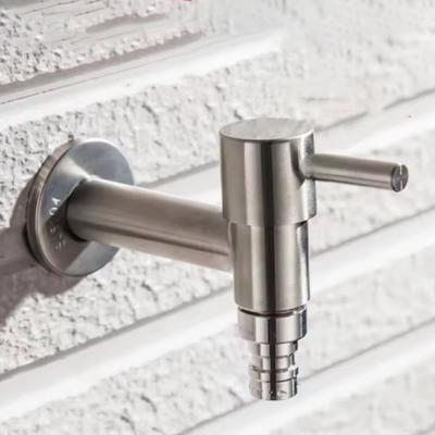 T Shape Garden Bibcock 304 Stainless Steel Single Cold Faucet Washbasin Water Tap  Outdoor