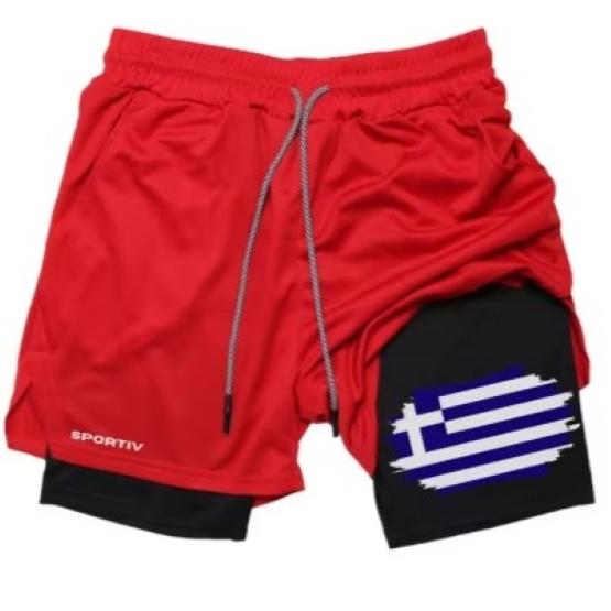 Greece Flag Camouflage Muay Thai Kick Boxing Shorts Men Women Unisex Casual Sportswear Double Layer Quick Dry Training Sport Gym Fitness Workout