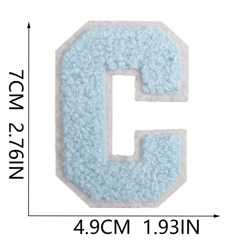 Roaring Sky 7cm Light Blue Chenille Embroidery Patch for Bags and Decor