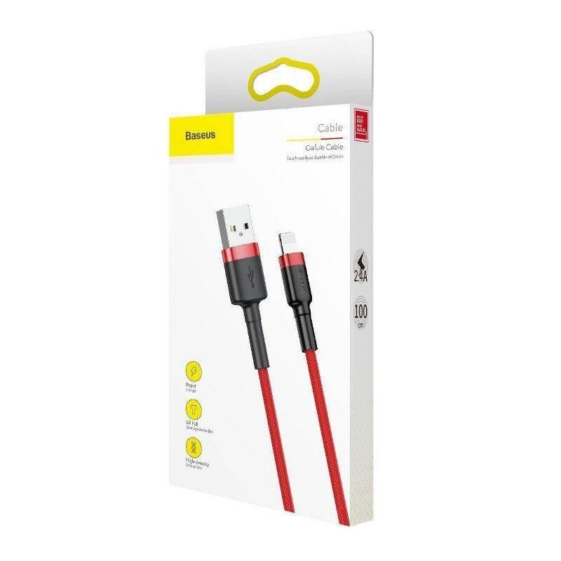 Baseus Cafule 2.4A 0.5M Lightning USB Cable (Red)