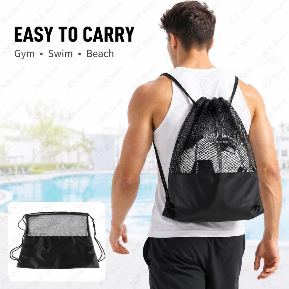 Mesh Football Storage Backpack Portable Ball Bag for Basketball Volleyball Outdoor Sports Equipment Organizer Carry Sack for Gym