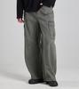 Beoteunseoul Utility Cargo Washed Wide Cotton Pants (Khaki)