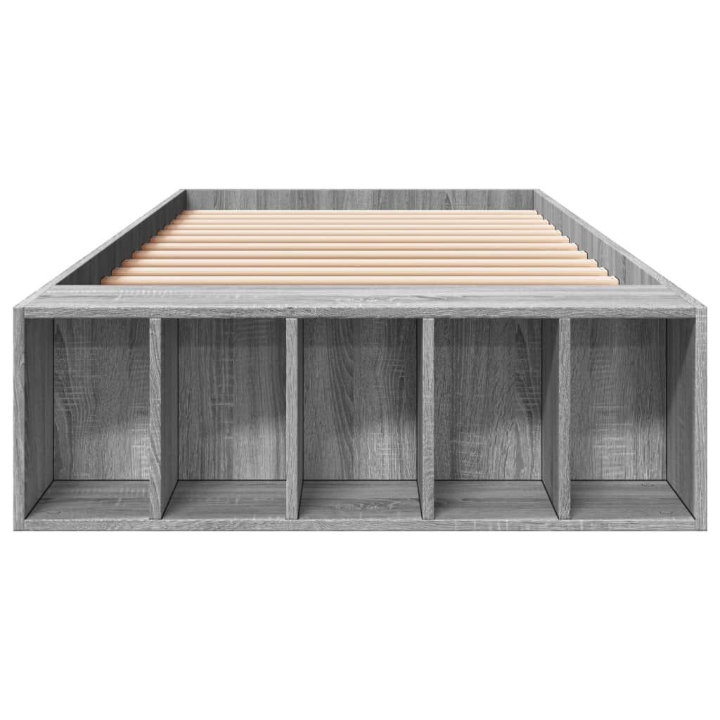 Bed Frame Gray Sonoma 75x190 Cm Particleboard
