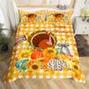 Happy Thanksgiving Duvet Cover Fall Maple Leaf Bedding Set Microfiber Gnome Gold Pumpkin Farm Harvest Comforter Cover King Size
