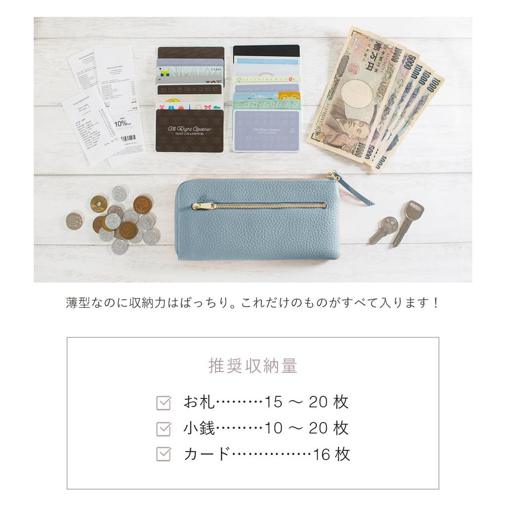 RafiCaro Long Genuine Large 20 Card Exterior Coin Silver Women's L-Zip Wallet, Leather, Capacity, Slots, Pocket, Purse, Slim, Lightweight,