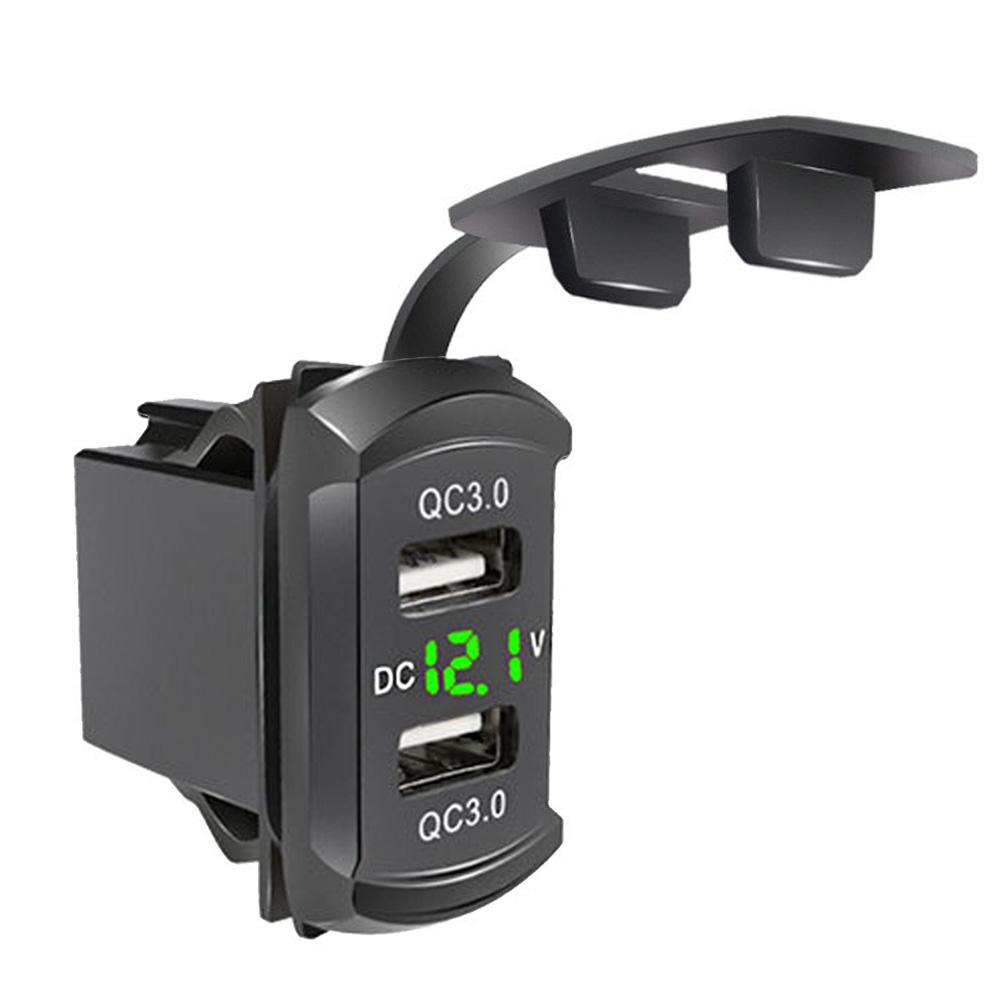 USB C Car Charger PD QC3.0 Dual USB Car Charger Socket 12V 24V Phone Charge Power Adapter for Motorcycle Boat Marine Truck ATV
