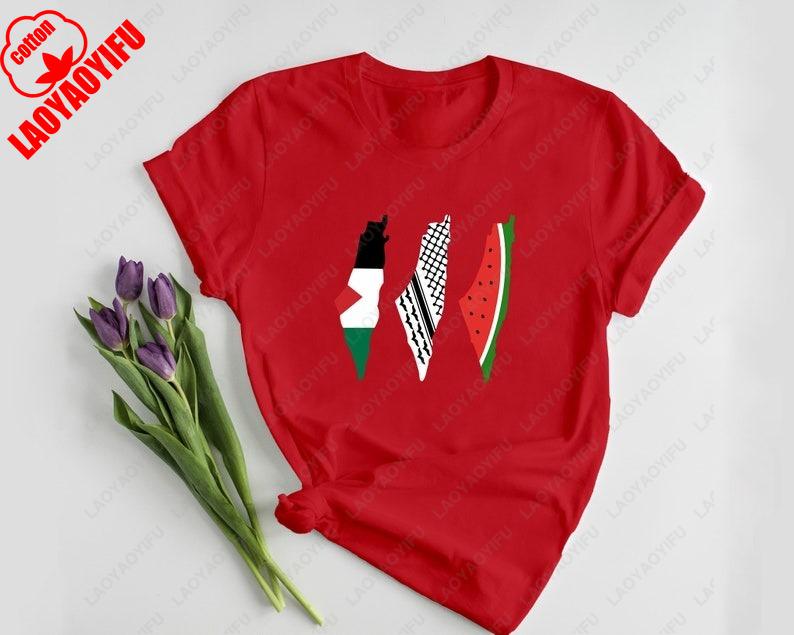 Freedom Map Graphic Unisex Cotton Tshirt Premium Round Neck Tee For Summer With Minimalist Landscape Silhouette Design Summer