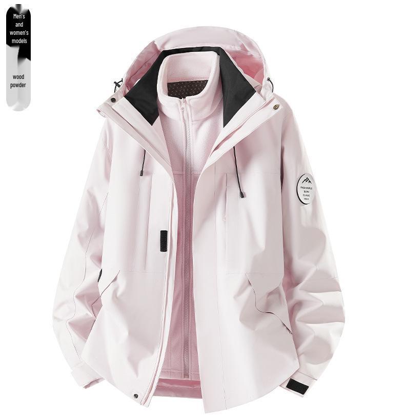 Trendy Brand Women's Blue Softshell Jacket - Windproof & Waterproof, 3-in-1 Autumn/Winter Outdoor Climbing & Mountaineering Apparel