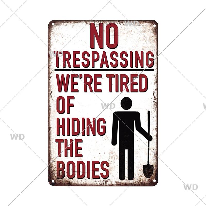 Retro Vintage Beware Of Dog Warning Vintage Tin Signs Caution Metal Plate Metal Poster Plaque For Club Home Pub Bar Wall Decor