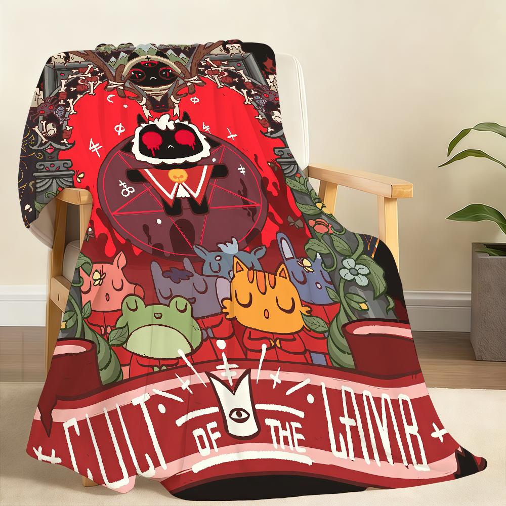 Kawaii Game C Cult Of The L Lamb B Blanket Soft Throw Blanket for Home Bedroom Bed Sofa Picnic Travel Office Rest Blanket Gift