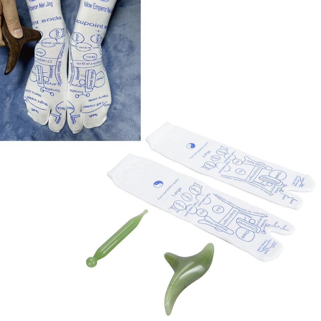 1 Pair Reflexology Socks with Trigger Point Massage Tools Foot Soreness Relief High Elastic Cotton Acupressure Massage Socks