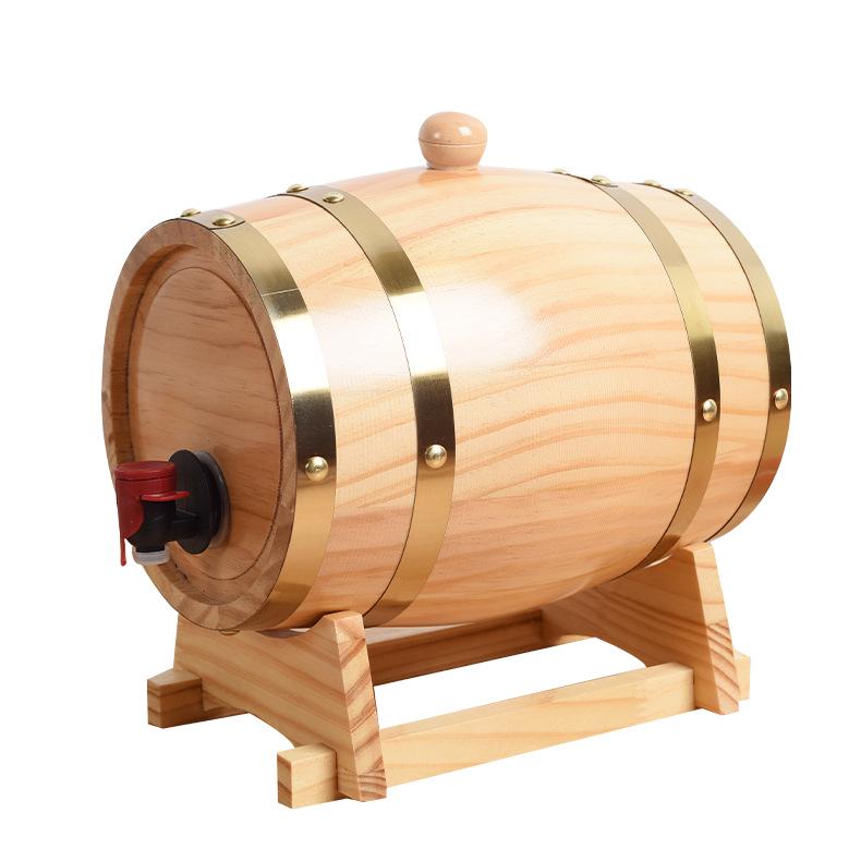 Retro Wooden Oak Wine Barrel Ornament for Home Bar or Restaurant