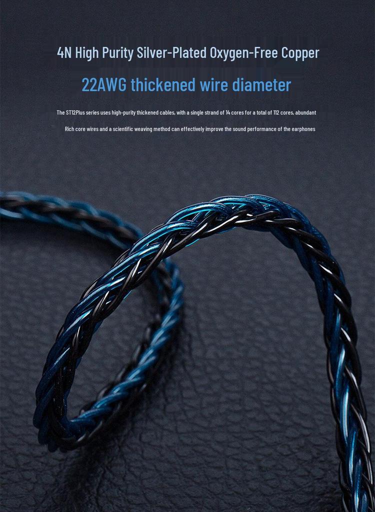 2025 KBEAR ST-12plus Earphone 2m 8-Core OFC Balanced Upgrade Cable