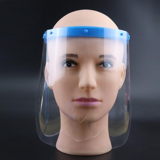 Nastavitelný průhledný obličejový štít proti zamlžování a stříkající vodě s elastickou čelenkou Lehký ochranný štít pro práci, DIY a venkovní aktivity