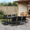 VidaXL 11-piece Garden Dining Set Black Textilene, Outdoor Dining Set, Garden Dining Furniture, Table and 3295129