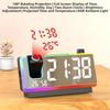 Large Screen Digital Alarm Clock Colorful LED Projection Desk Clock  Bedside Table