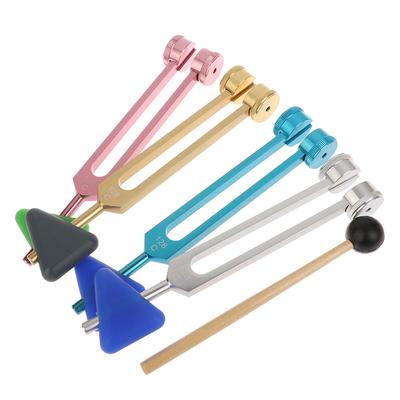 Medical 128 Hz Neurological Chakra Tuning Fork Ball Set With Triangle Percussion Reflex Hammer For Sound Healing Massage Therapy