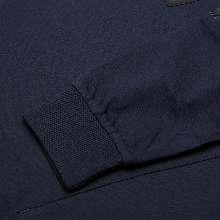 Emporio Armani EA7 Series FW22 Logo Letter Edge Label Hooded Sports Sweatshirt Men sweatshirt Navy-Blue 6LPM44-PJ05Z-1554