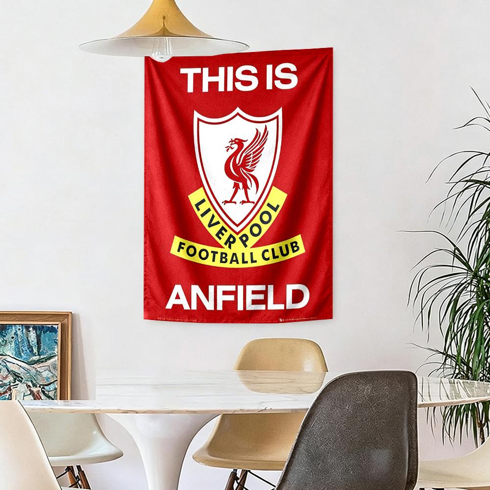 Liverpool Football Club Vægdekoration Vægtæppe Kunst Til Kæledyrsminde Fødselsdag Bryllupsfest Baggrund Familiegave
