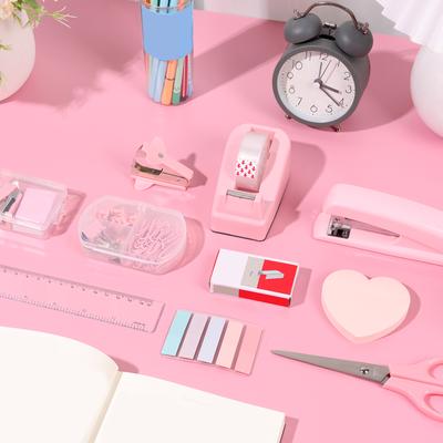 Office Supplies Set Desk Accessories Stapler Set Staple Driver Tape Holder Ruler Labels Office Scissors For Students Office Use