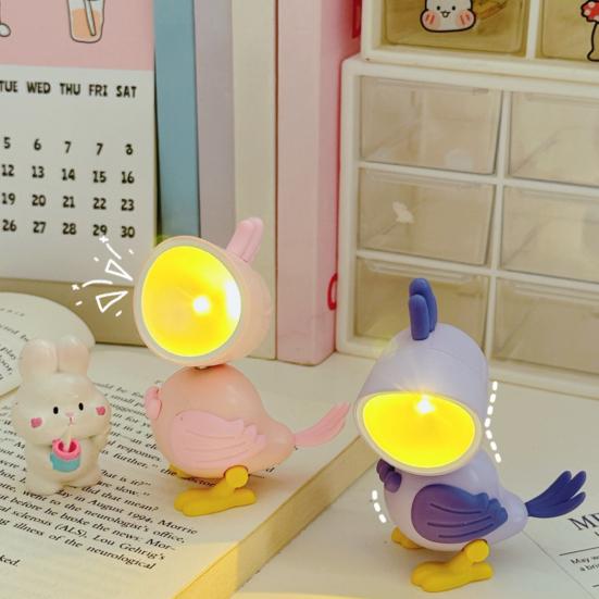 Small Cute Bird Table Lamp Cartoon Parrot Shaped Night Light Magnetic Adjustable LED Bedside Lamp for Bedroom Kids Room