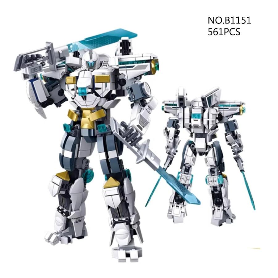 Non-Toxic Cool Mech Model Soldier Assembly Building Block Set Robot Model Samurai Action Figure Children Toy Bithday Gifts Trend Decorations