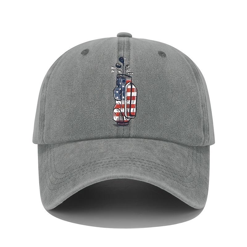 Vintage golf club printed baseball cap, men's and women's adjustable sun protection cap, suitable for all seasons