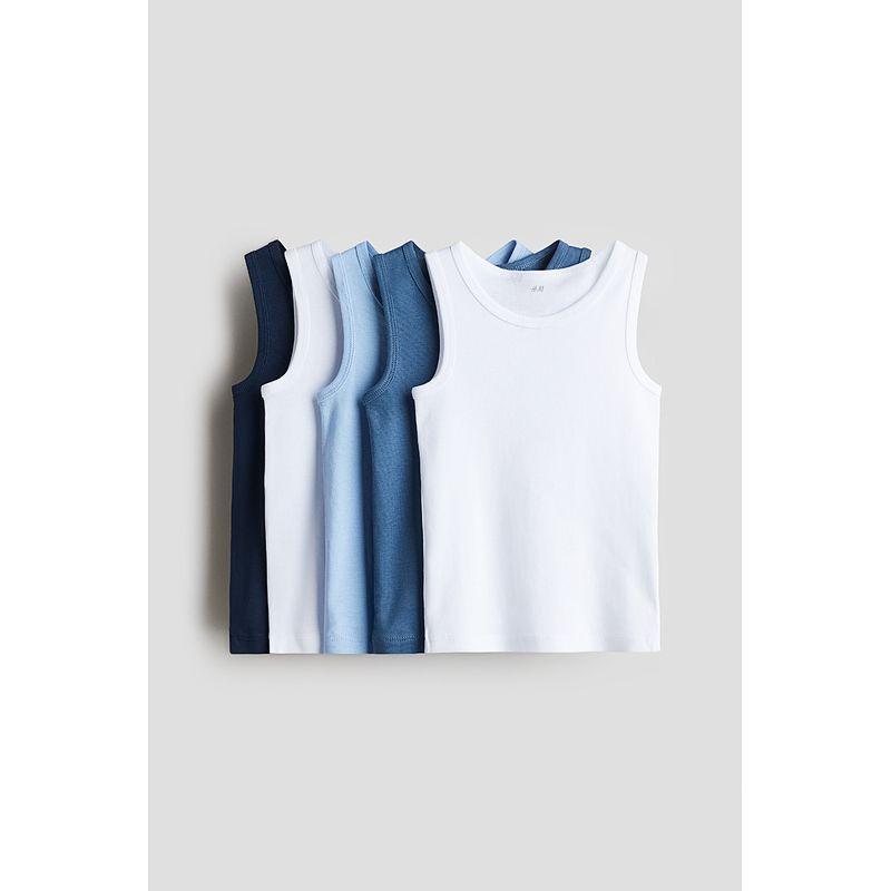 

HM Children s Clothing Boys Vest 2025 Summer New Children s Clothing Boys 5-Piece Cotton Vest 1237563 Blue/White 110/56