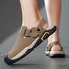 Lightweight Flats Beach Walking Sandal Men Leather Thick Soled Soft Sole Casual Sandals Breathable Comfortable Dual-use Slippers