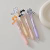 1/4 Stück Niedliche Katze mit wedelndem Schwanz Gelstift Cartoon Automatischer Stift Schwarz Kawaii Neutraler Stift Studien-Schreibwaren Schulbedarf Geschenke