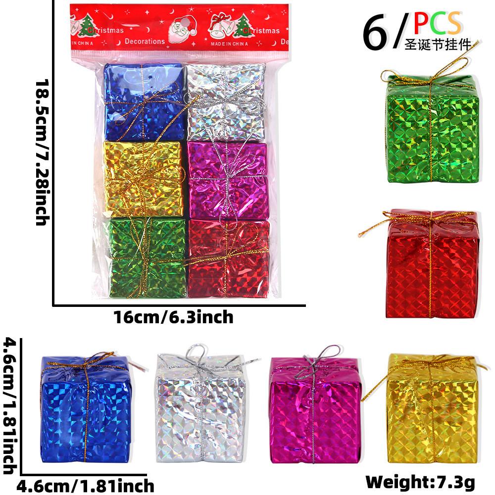 Festive Mini Laser Foam Gift Box Ornaments For Christmas Tree Holiday Decor In Assorted Styles