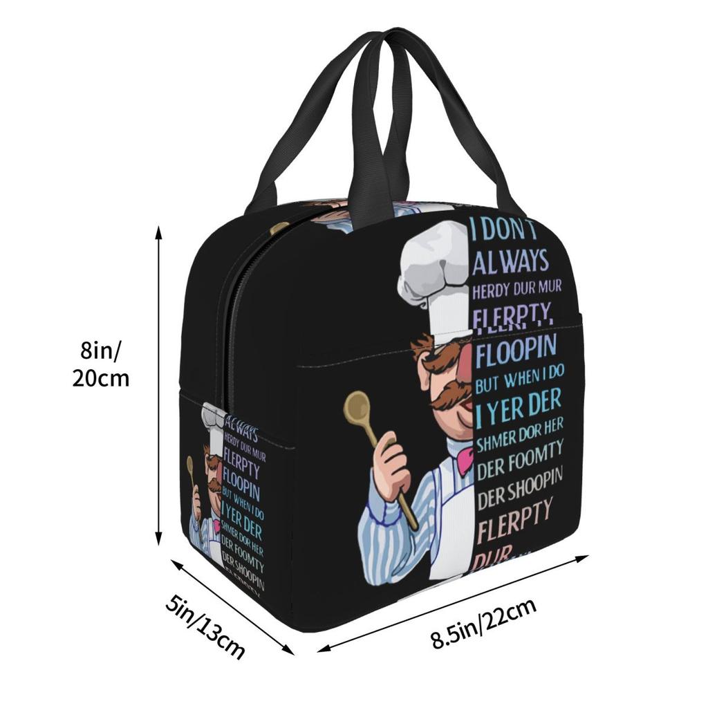 The Swedish Chef - I Dont Always Herdy Dur Mur Insulated Lunch Bag for Women Leakproof Food Boxes Thermal Lunch Box Tote