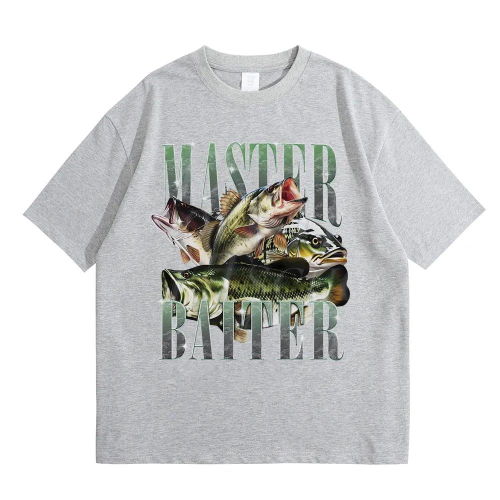 

Master Baiter Bass Fishing Fisher Funny Meme Graphic T-shirts Men Casual Cotton Tshirt Short Sleeve Vintage T Shirts 3XL