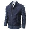 Autumn and Winter Men's Stand-up Collar Thickened Warm Fleece Cardigan Sweater Men's Loose Large Size Zipper Knitted Sweater Jacket