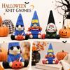 Handcrafted Halloween Figurine Sitting Character with Pointed Hat and Pumpkin Decoration Home Tabletop Ornament for Seasonal Display and Collection