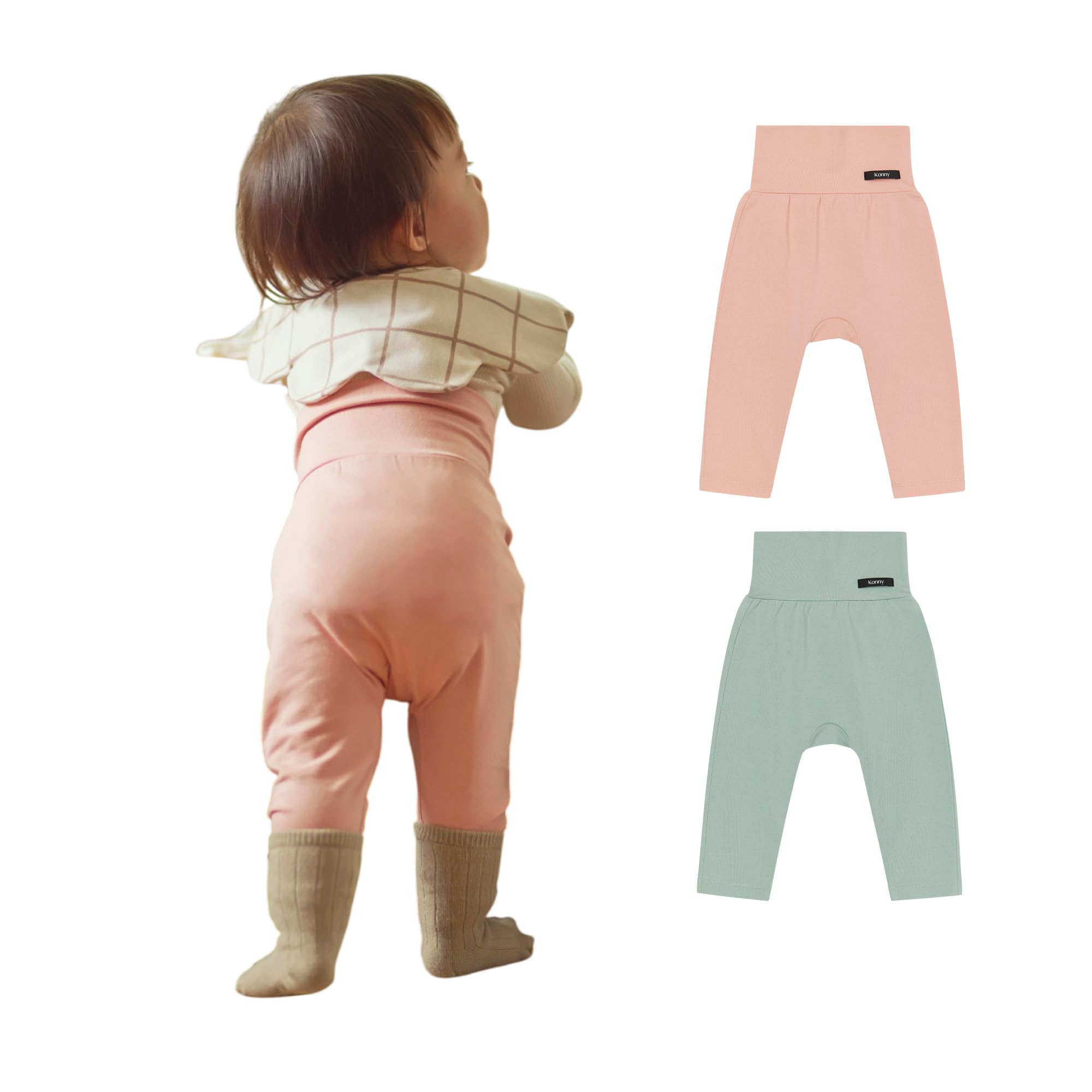 

комплект мягких модальных леггинсов для поддержки животика, для малыша, для малыша, C комплект [Konny], 2 предмета, с высокой талией, теплые, леггинсы, брюки, одежда, низ, брюки,