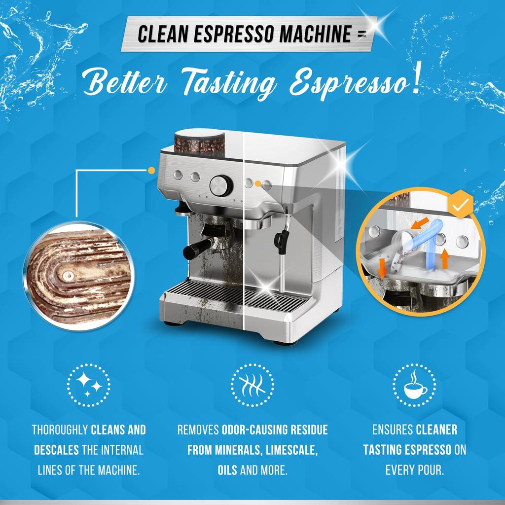 Espresso Machine Cleaning Tablets Descaling - 120 Tabs | Compatible with Breville Barista Express, Gaggia, Delonghi, Jura, Philips | Expresso Maker Ba