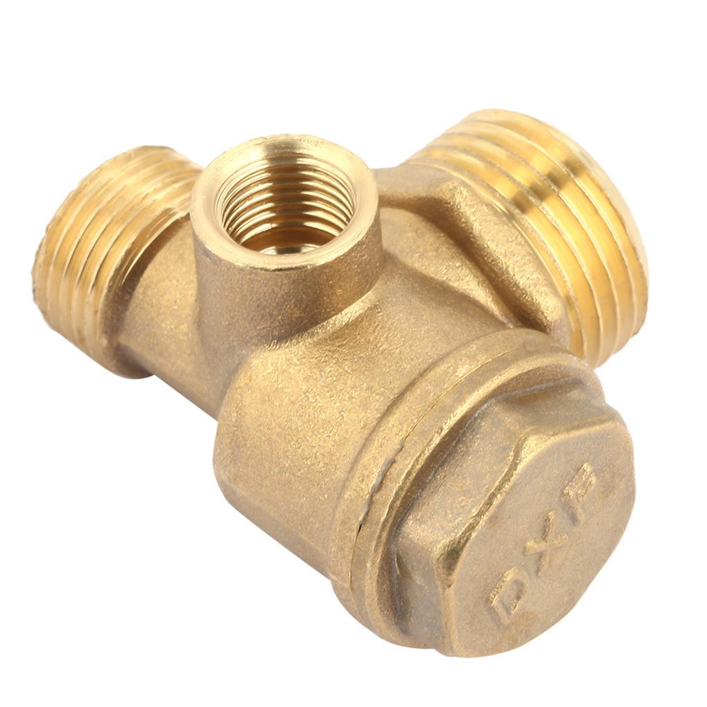 Check Valve 3 Port Male Threaded Connector for Tube Pressure Piston Pump Brass