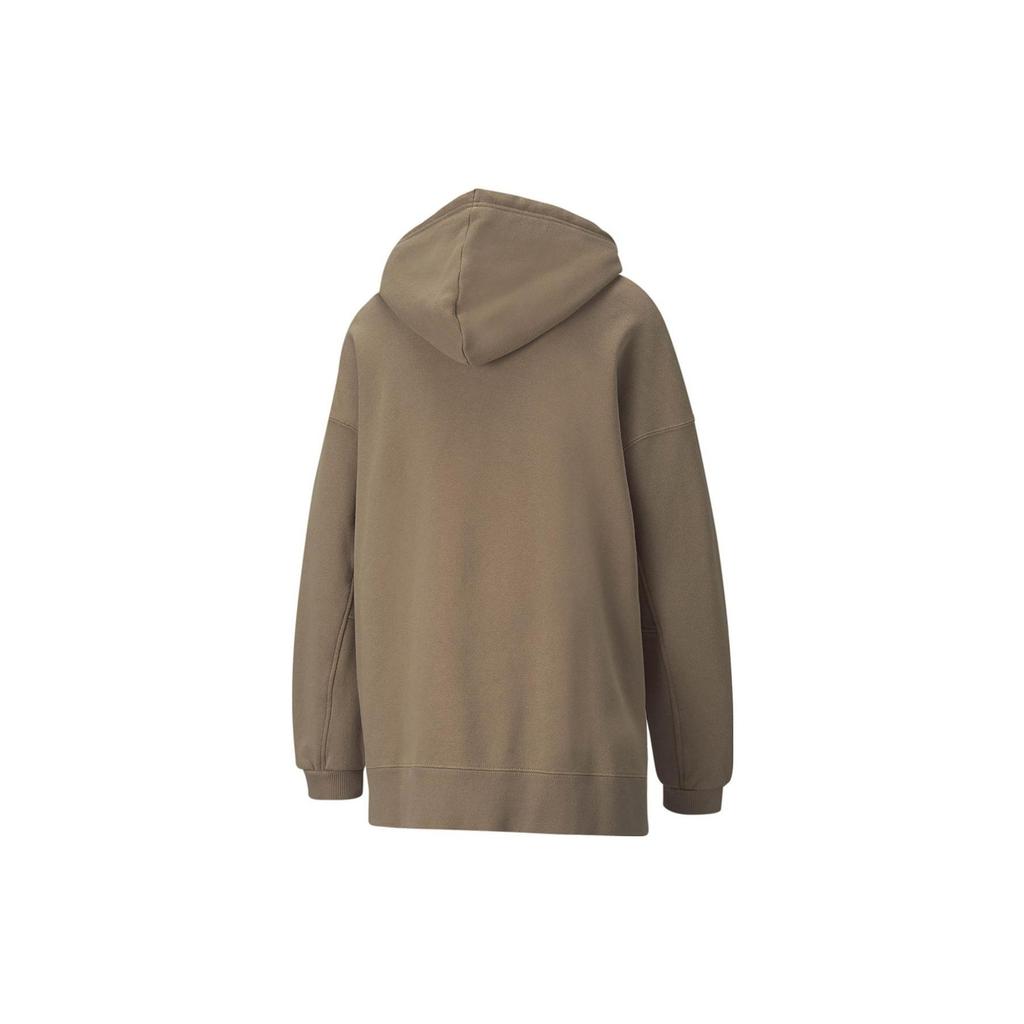 Puma Kapuzenpullover mit gesticktem Logo in einfarbig mit langen Ärmeln Damen Oberteile Braun 533421-63