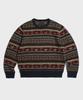 Ledeutonido Fair Isle Wool Knit Sweater Navy