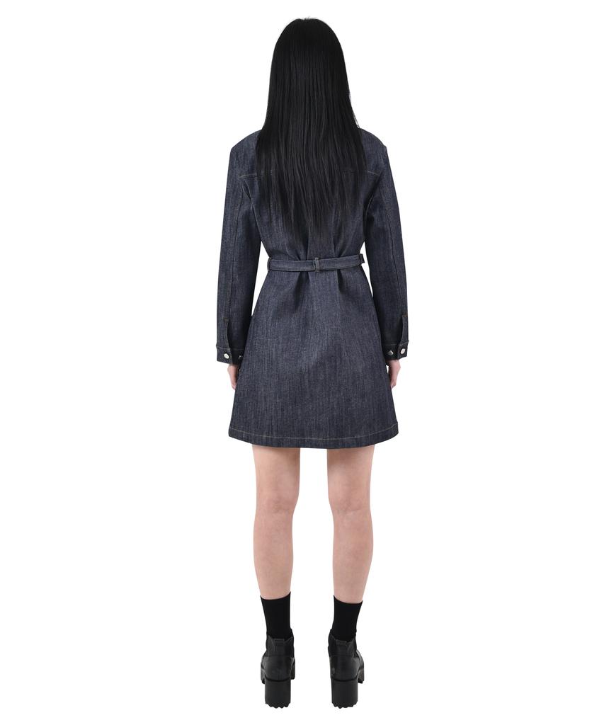 KATHARSIS Daily Denim Mini Dress Long Sleeve Dark Blue S M