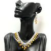 Elegant Purple Water Drop Jewelry Set: Necklace and Earrings for Bridal or Evening Wear