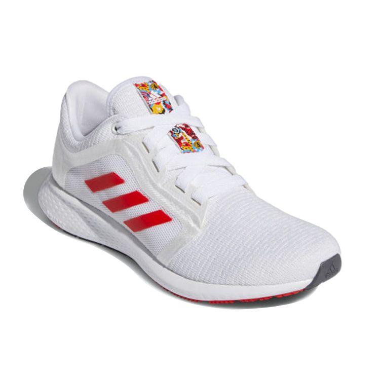 Adidas Edge Lux 4 Comfortable Simple Fabric Durable Shock Absorption Lightweight Low Top Casual Running Shoes Women Sneaker White Red FX9952